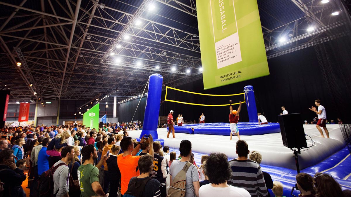 Sports festival New sports Bossaball Soccer Football Volleyball Netherlands Hybrid sports Gymnastics Utrecht
