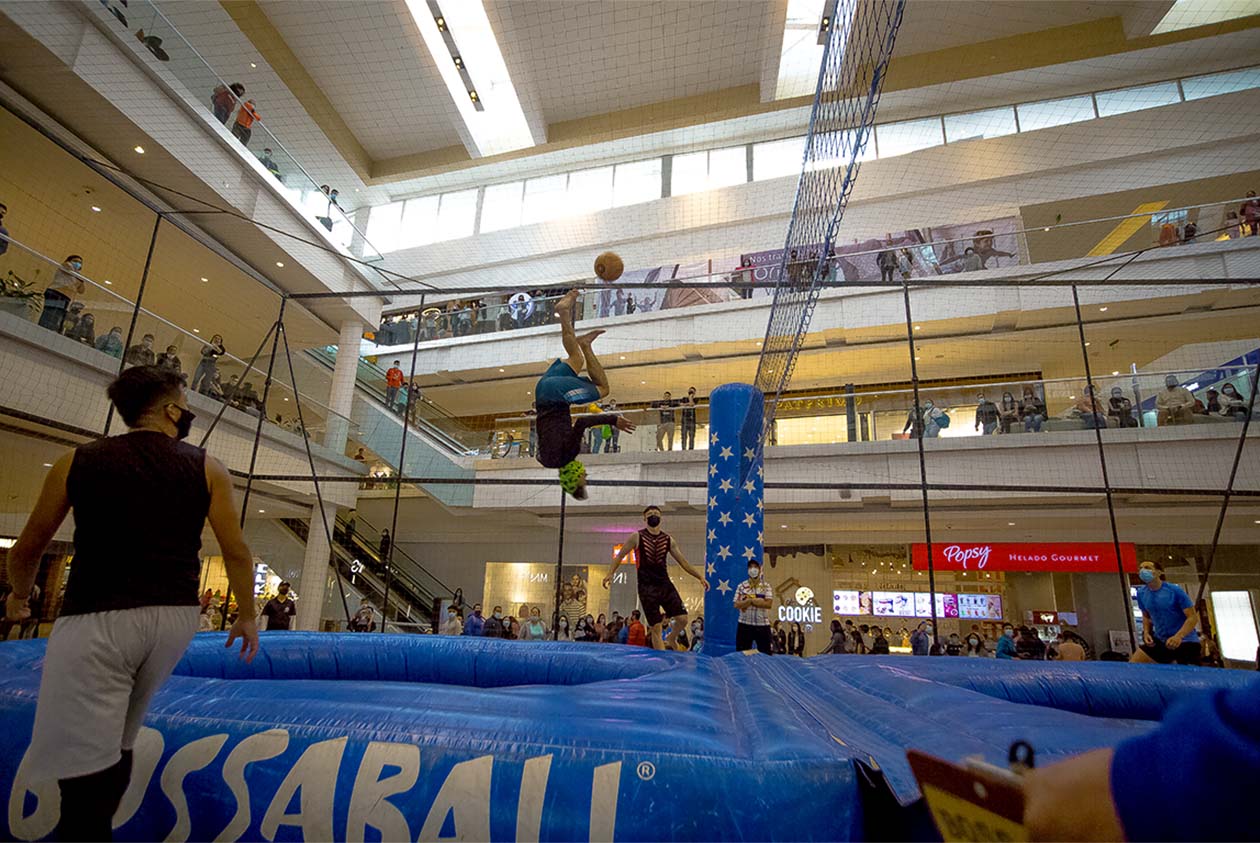 Acrobatics indoor shopping center sports activity